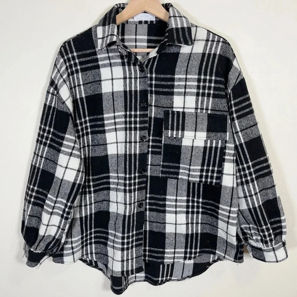 OAK + FORT |  PLAID SHACKET - Picture 1 of 14